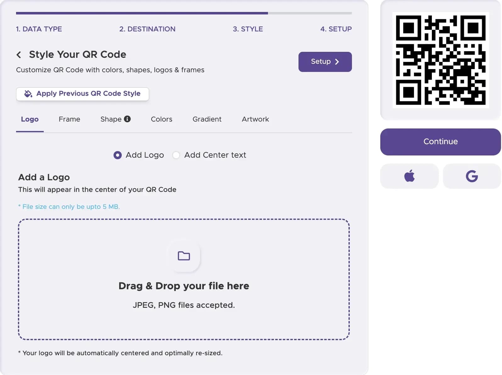 Step 3: Customize Your QR Code’s Design