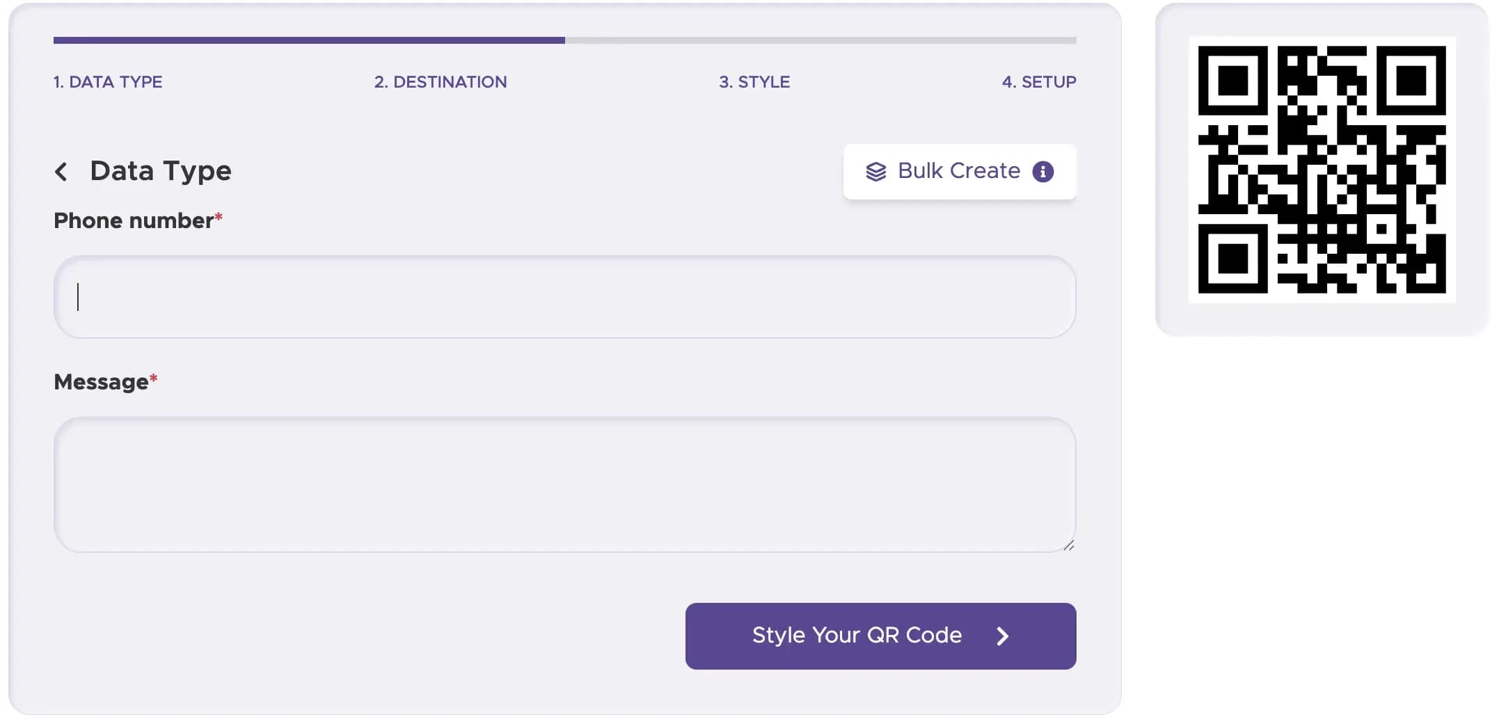 Step 2: Enter the Phone Number and Message