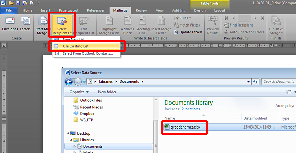 Open your Excel data source file