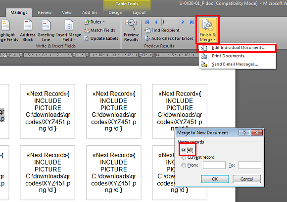 Merge your data source with label template